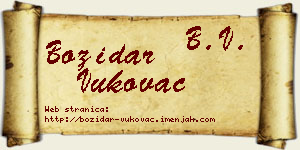 Božidar Vukovac vizit kartica